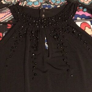 NWT Lane Bryant Keyhole Top Jeweled Rhinestone Neckline Halter Top Size 18/20